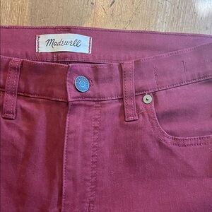 Madewell Deep Red Denim Pants